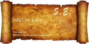 Süle Edit névjegykártya